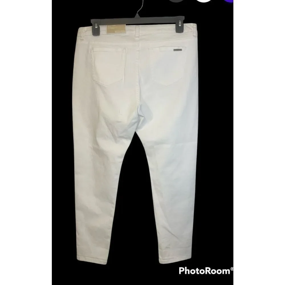 NWT Michael Kors Selma White Jeans High Rise Ankle Sz. 14P